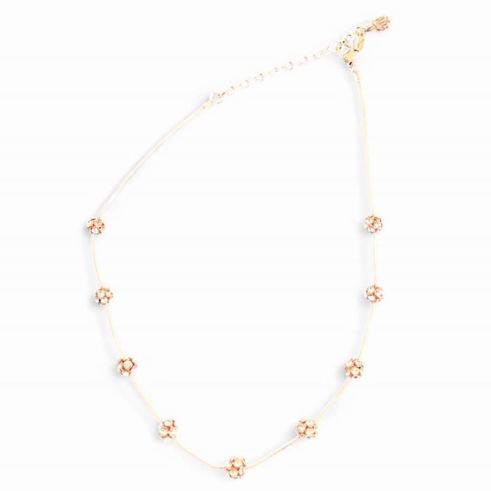 Vera Wang Rose Gold Tone Fireball Collar Necklace